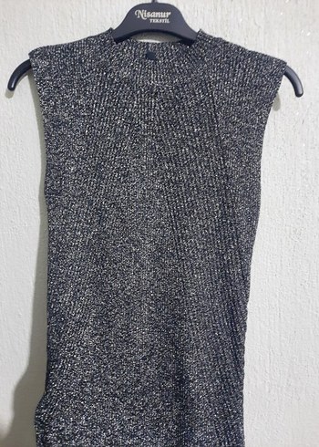 Gri Uzun Triko Kadın Elbise - Görsel 4