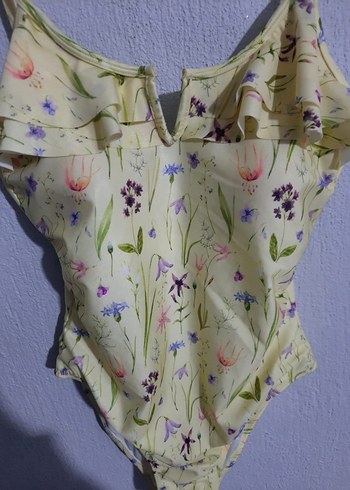 Sarı Desenli Fırfırlı Mini Mayo - Görsel 4