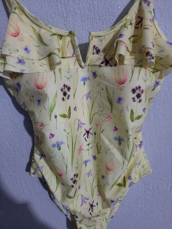 Sarı Desenli Fırfırlı Mini Mayo - Görsel 4