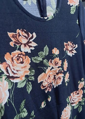 Çiçek Desenli Lacivert Hamile Tulum - Görsel 6