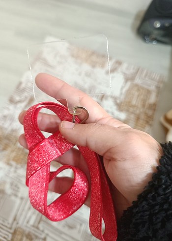 Kırmızı Desenli telefon askısı - Görsel 5