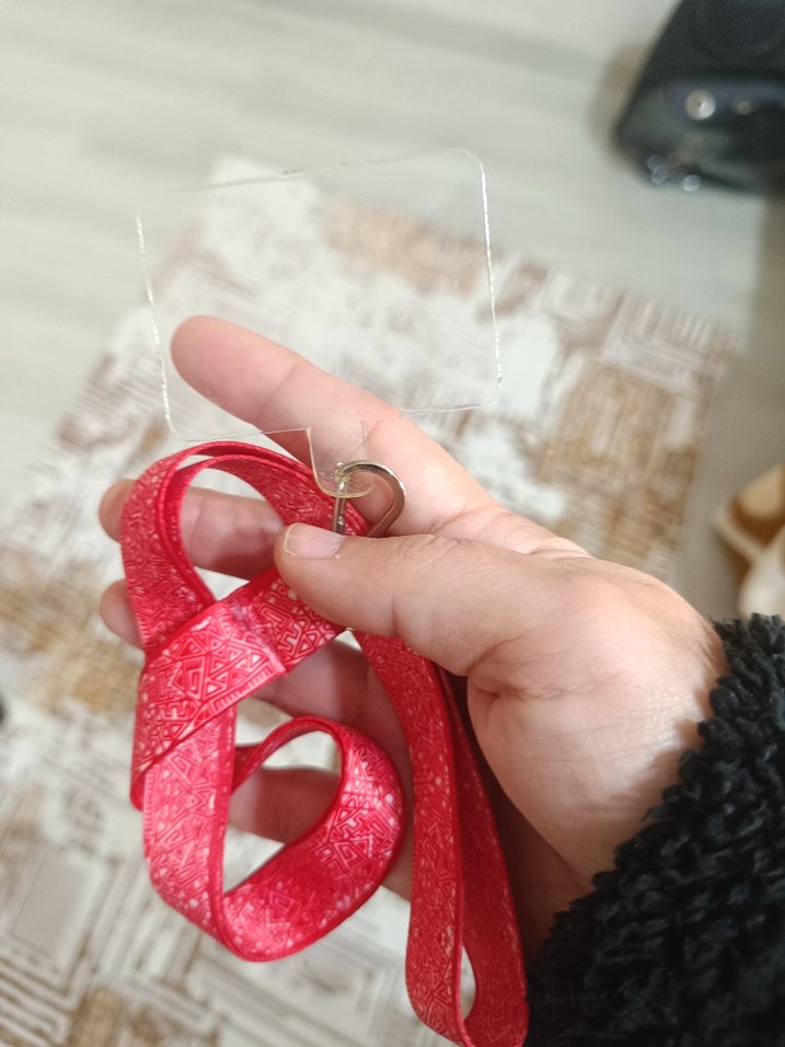 Kırmızı Desenli telefon askısı - Görsel 5