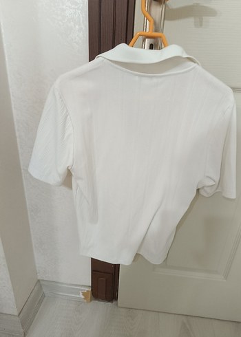 Düğmeli Beyaz Keten Kadın Gömlek - Görsel 6