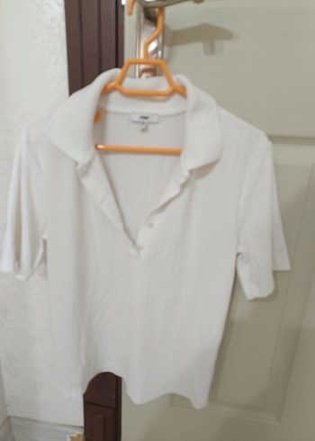 Düğmeli Beyaz Keten Kadın Gömlek - Görsel 2