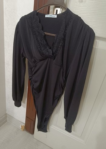 Uzun Kollu Siyah Gotik Bluz - Görsel 3