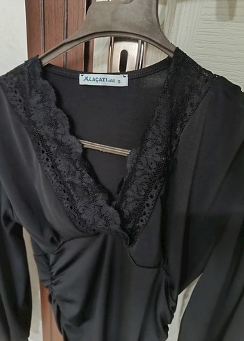 Uzun Kollu Siyah Gotik Bluz - Görsel 7