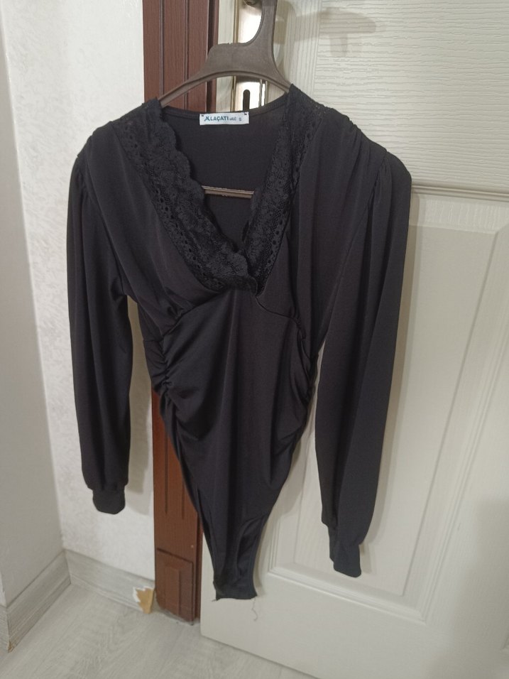 Uzun Kollu Siyah Gotik Bluz - Görsel 5