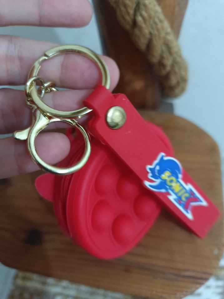 Kırmızı Sonic Fermuarlı Anahtarlık cüzdan - Görsel 3