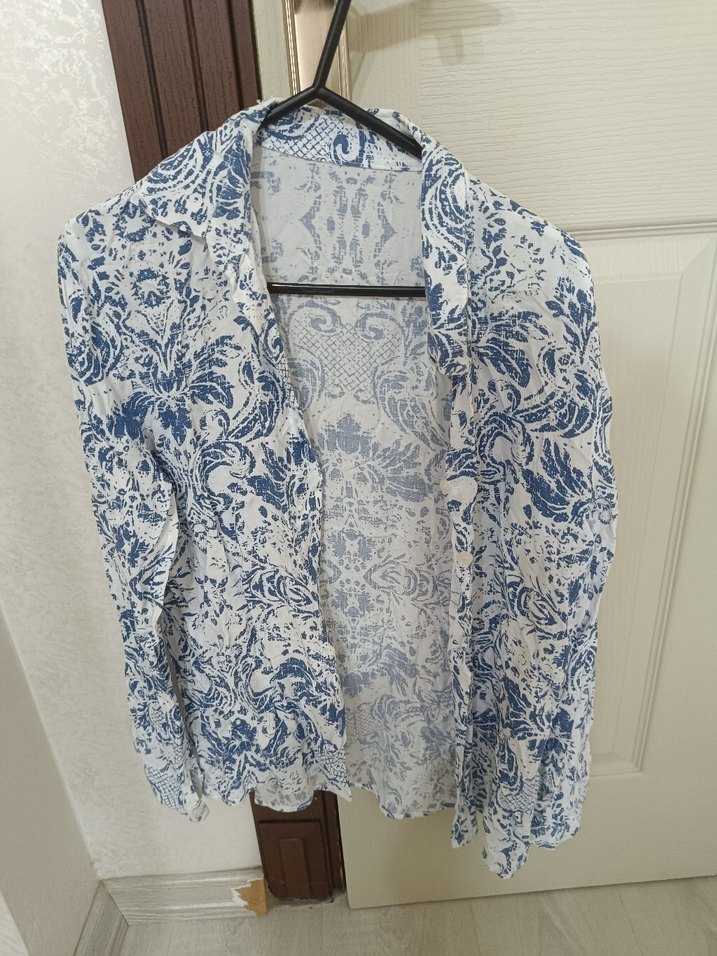 Bohem Uzun Kollu Mavi Gömlek - Görsel 5