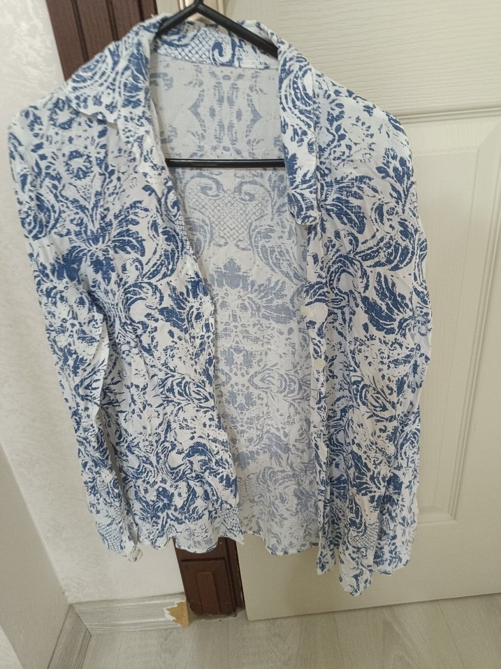 Bohem Uzun Kollu Mavi Gömlek - Görsel 3