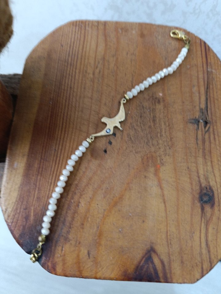 Beyaz Boncuklu Bohem Kadın Bileklik - Görsel 4