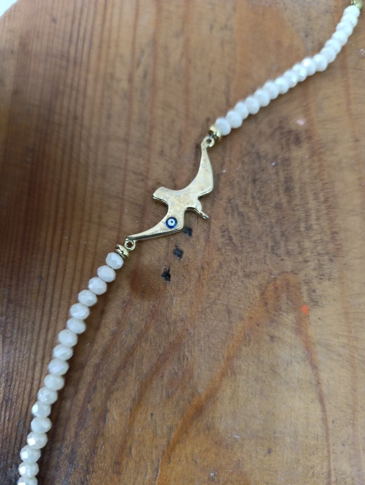 Beyaz Boncuklu Bohem Kadın Bileklik - Görsel 2