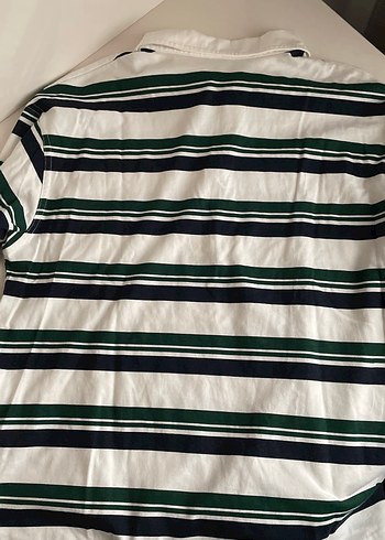 Kadın Beyaz Çizgili uzun Kollu Polo Tişört - Görsel 4