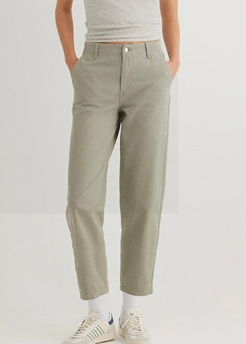 Kadın Haki Regular Fit Boyfriend Pantolon - Görsel 2