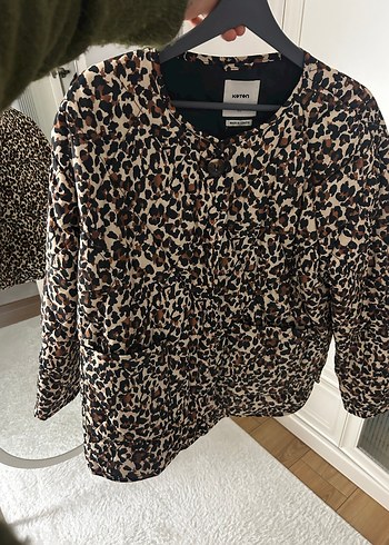 KOTON Leopar Desenli Kadın Mont - Görsel 3