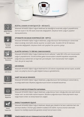 WEEWELL Yoğurt Yapma Makinesi - Görsel 2