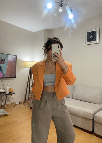 Turuncu kısa blazer