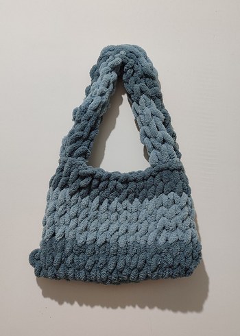 Gri Örgü Kadın Çanta - Görsel 2