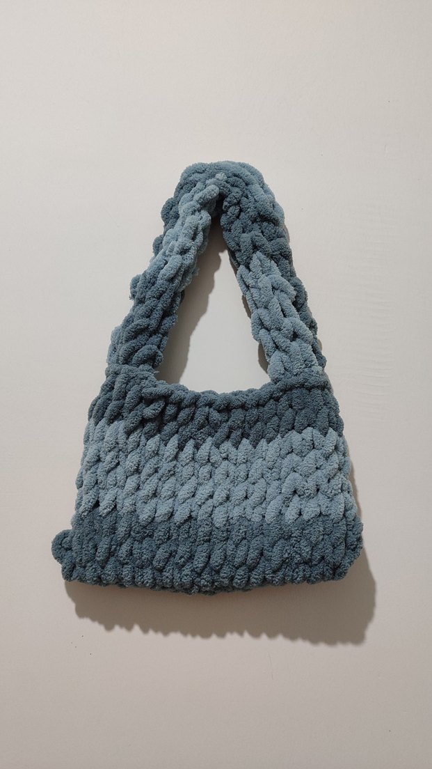 Gri Örgü Kadın Çanta - Görsel 2
