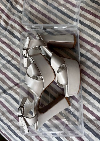 Beyaz Platform Topuklu Gelin Ayakkabı - Görsel 3