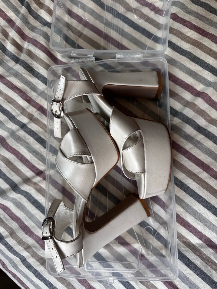 Beyaz Platform Topuklu Gelin Ayakkabı - Görsel 3