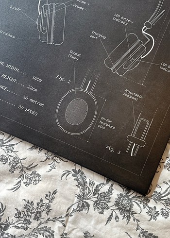 Siyah Kablosuz Kulaklık Tasarım Tablosu - Görsel 7