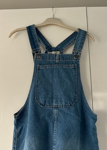 Mavi Denim Kısa Salopet Elbise - Görsel 2