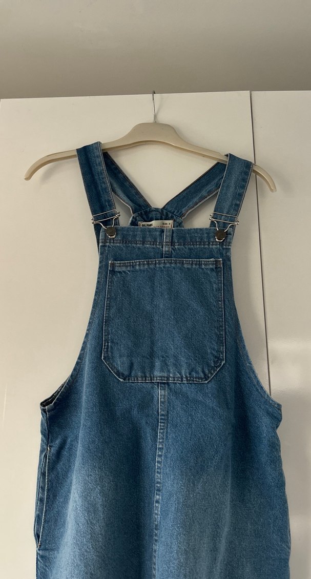 Mavi Denim Kısa Salopet Elbise - Görsel 2