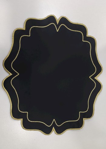 6 lı saten Gold sim nakış işlemeli Amerikan servis takımı - Görsel 5