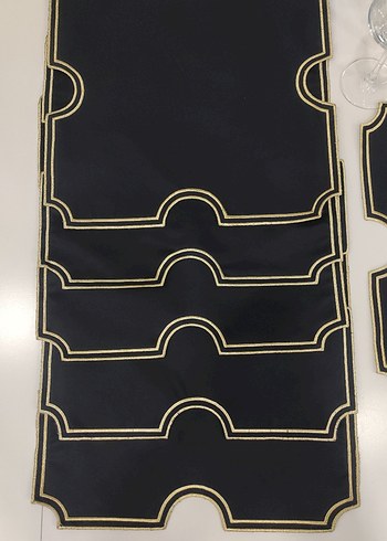 6 lı Modern Klasik Gold sim nakış İşlemeli Amerikan Servis - Görsel 5