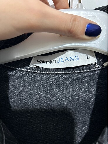 l Beden Parlak Taşlı Denim Ceket