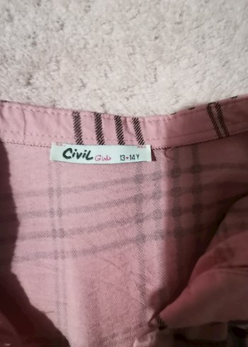 Pembe Düğmeli Uzun Kollu Kız çocuk Gömlek - Görsel 2