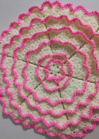 Renkli Nakışlı Örgü çeyizlik lif - Görsel 2