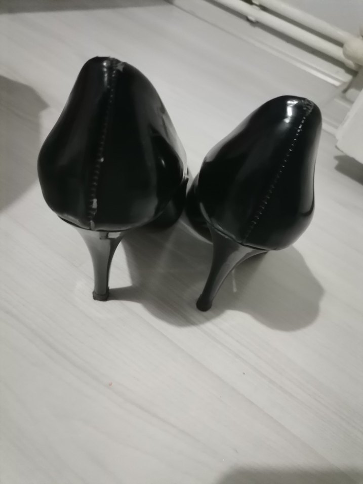 Siyah Rugan Stiletto Topuklu Kadın Ayakkabı - Görsel 3