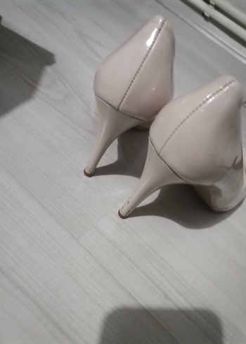 Beyaz Stiletto Kadın Ofis Ayakkabısı - Görsel 3