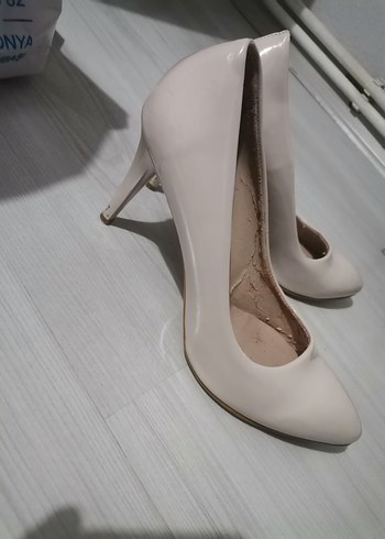 Beyaz Stiletto Kadın Ofis Ayakkabısı - Görsel 2