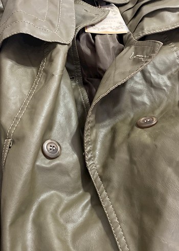 Düğmeli Kadın Deri Ceket - Görsel 2