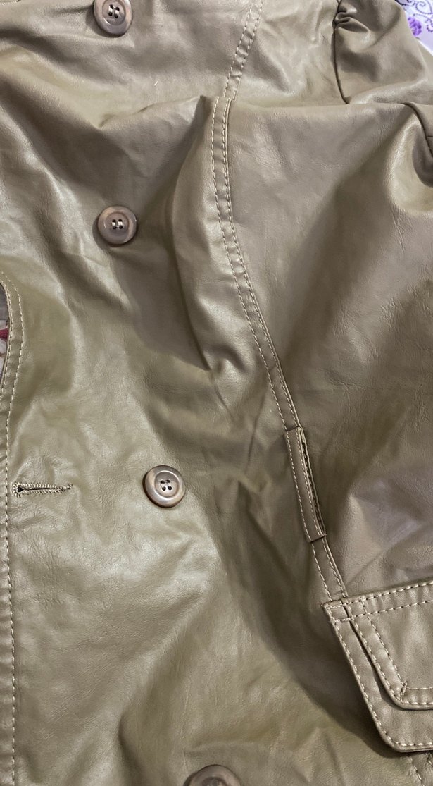 Düğmeli Kadın Deri Ceket - Görsel 4