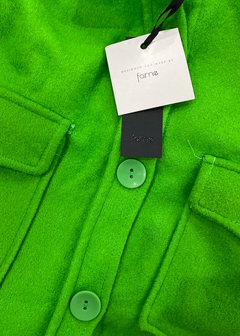 Yeşil Düğmeli Kadın Polar Ceket - Görsel 6
