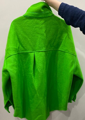 Yeşil Düğmeli Kadın Polar Ceket - Görsel 3