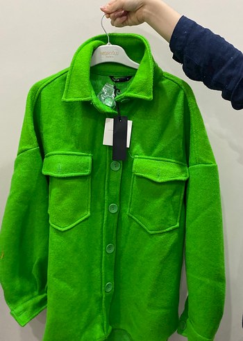 Yeşil Düğmeli Kadın Polar Ceket - Görsel 2