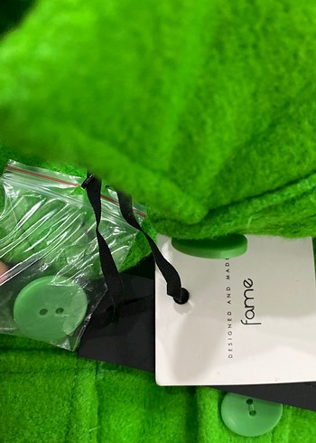 Yeşil Düğmeli Kadın Polar Ceket - Görsel 5