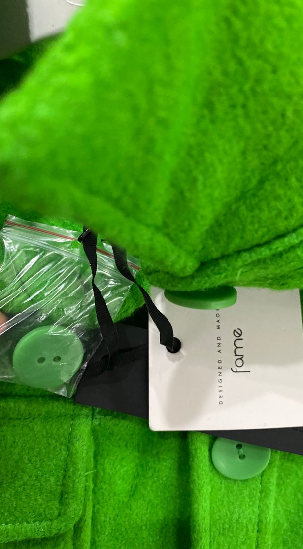 Yeşil Düğmeli Kadın Polar Ceket - Görsel 5