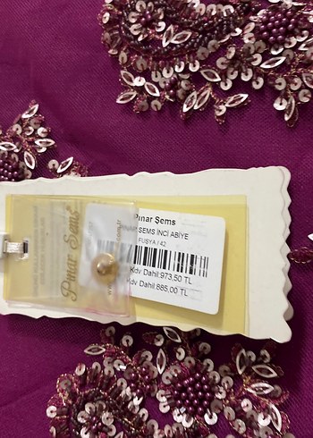 Bordo Nakışlı Uzun Kollu Kadın Abiye - Görsel 2