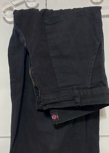 Düğmeli Siyah Kadın Denim Pantolon - Görsel 4