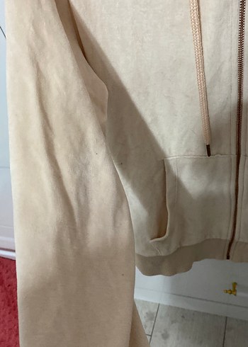 Bej Süet Fermuarlı Kadın Kapşon - Görsel 3