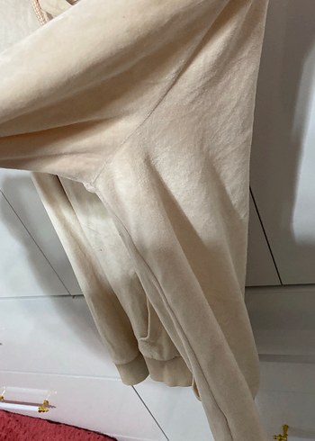 Bej Süet Fermuarlı Kadın Kapşon - Görsel 4