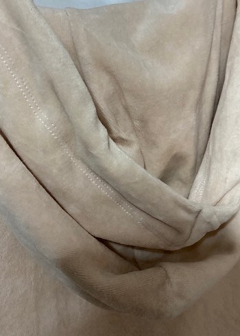 Bej Süet Fermuarlı Kadın Kapşon - Görsel 5