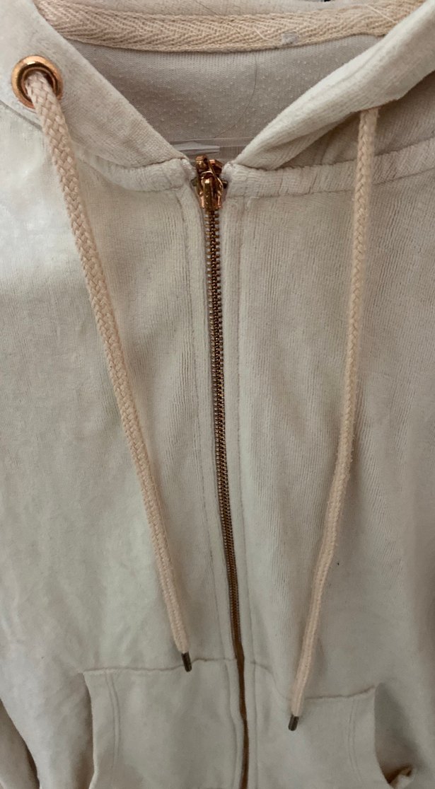 Bej Süet Fermuarlı Kadın Kapşon - Görsel 2