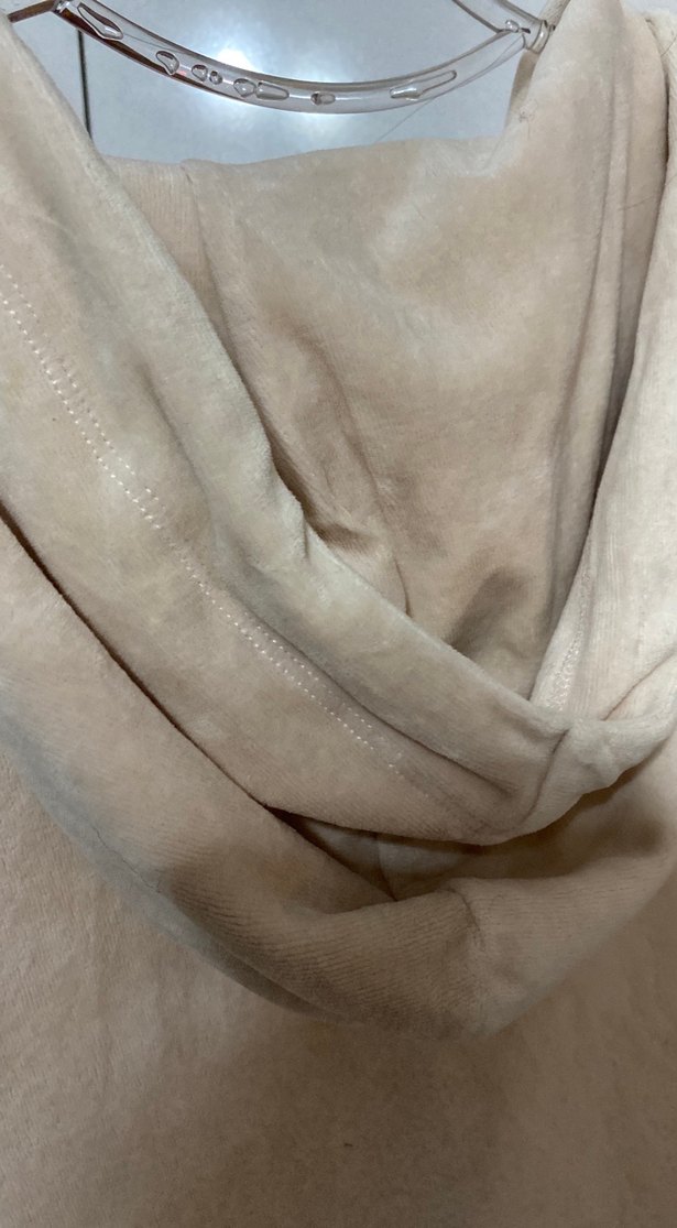 Bej Süet Fermuarlı Kadın Kapşon - Görsel 5